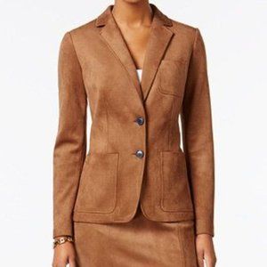 TOMMY HILFIGER Two-Button Faux-Suede Blazer, Size 4, NWT